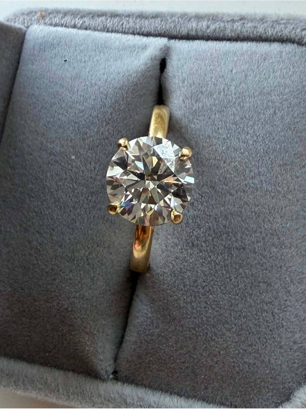 Classic Gold Solitaire Ring with lab grown diamond